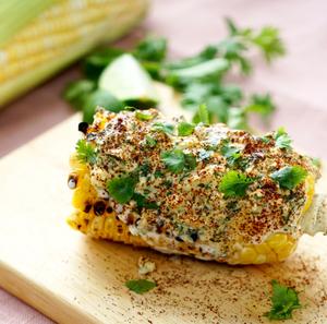 Spicy Buttered Corn on the Cob with Coriander Recipe | Rustle Up