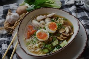 Wholesome Chicken Noodle Ramen with Vegetables & Boiled Egg Recipe | Rustle Up