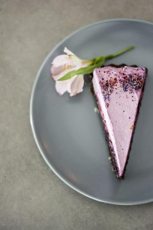 Dark Chocolate Cake with Lavender Frosting Recipe | Rustle Up