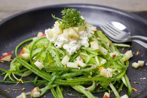 Fresh Spiralized Cucumber Side Salad with Apple & Cottage Cheese Recipe | Rustle Up