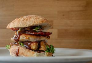Smokey BBQ Grilled Chicken & Bacon Burger Recipe | Rustle Up