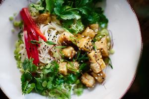 Crispy Tofu & Rice Noodle Salad Recipe | Rustle Up