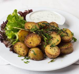 Crispy Potatoes with Homemade Sour Cream & Chive Dip Recipe | Rustle Up