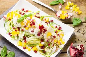 Fresh Zoodle Salad with Fruit & Mozzarella Recipe | Rustle Up