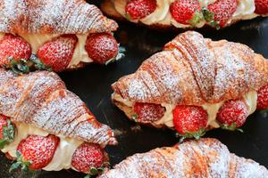 Classic Custard Cream & Strawberry Croissant Recipe | Rustle Up
