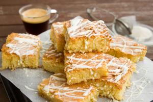 Lemon Drizzle Tray Bake Recipe | Rustle Up