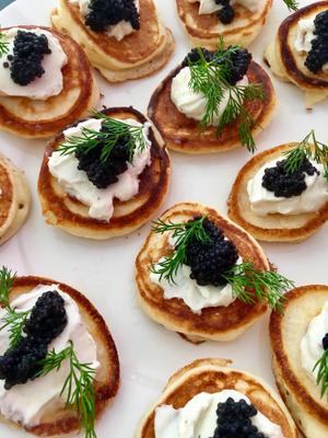 Cream Cheese &amp; Black Caviar Canapés Recipe | Rustle Up