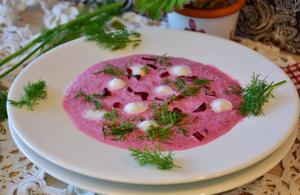 Creamy Pink Beetroot Soup with Fresh Dill Recipe | Rustle Up