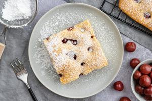 Cherry Sponge Traybake Recipe | Rustle Up