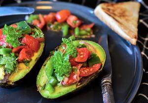 Grilled Avocado Stuffed with Tomato Salsa Recipe | Rustle Up