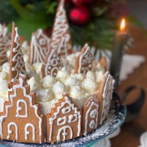 Snowy Village Sponge Cake Recipe | Rustle Up