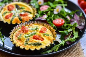 Mini Egg Tarts with Asparagus & Tomato Recipe | Rustle Up