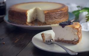 Luscious Baked Cheesecake with Blackberry Coulis Recipe | Rustle Up