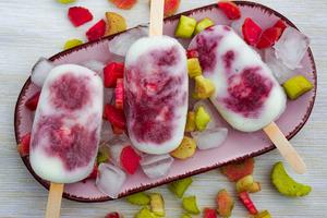 Summery Rhubarb Ripple Ice Lolly Recipe | Rustle Up